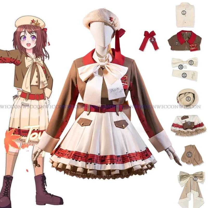 

Anime BanG Dream! Poppin’Party Princess Skirt Toyama Kasumi Cosplay Costume Lolita Dress Wig Woman Kawaii Cute Christmas Suits;3