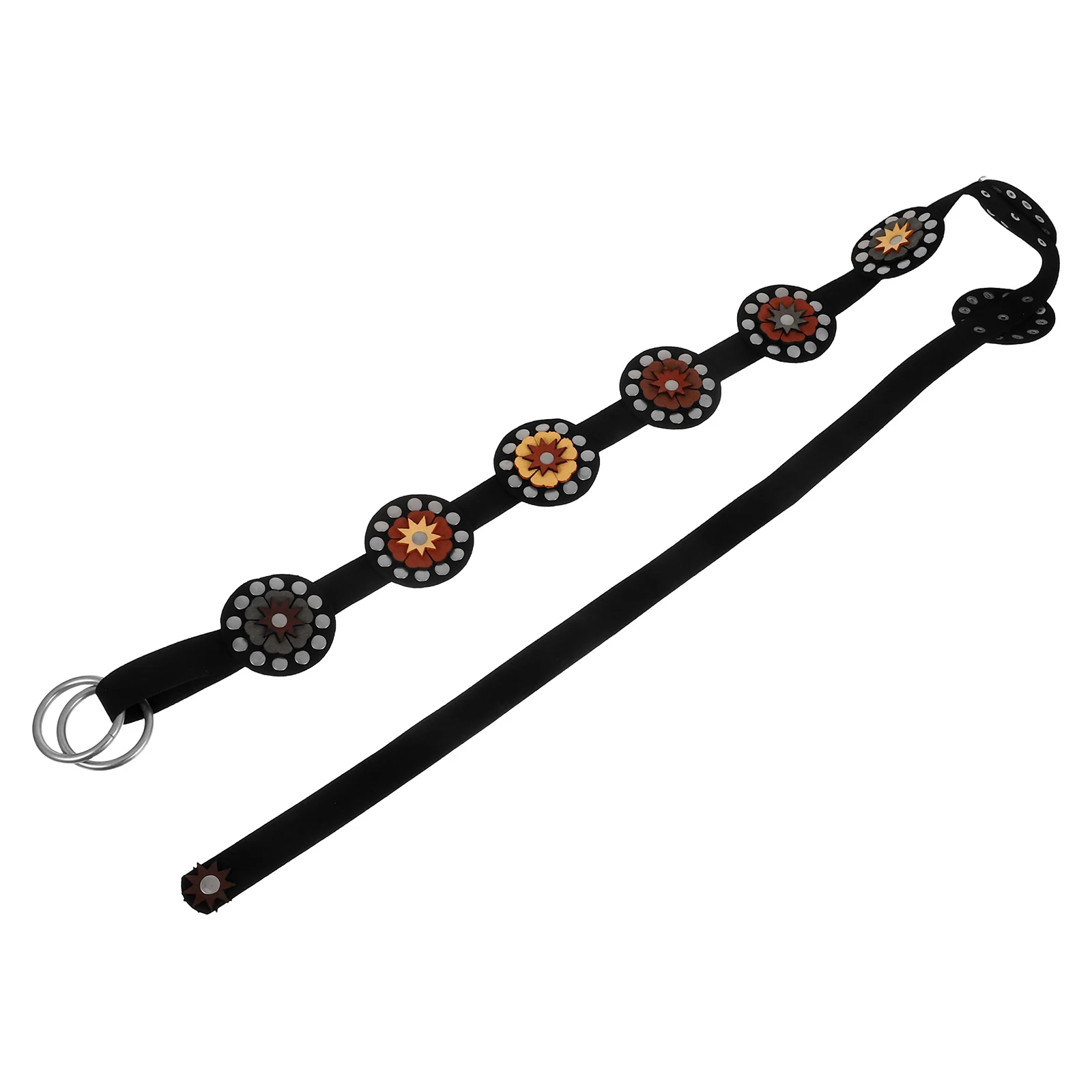 

Hollow Disc Belt Black Vintage Western Style Exaggerated Cowboy Wide Metal Buckle Concho Belt for Jeans Dresses Women