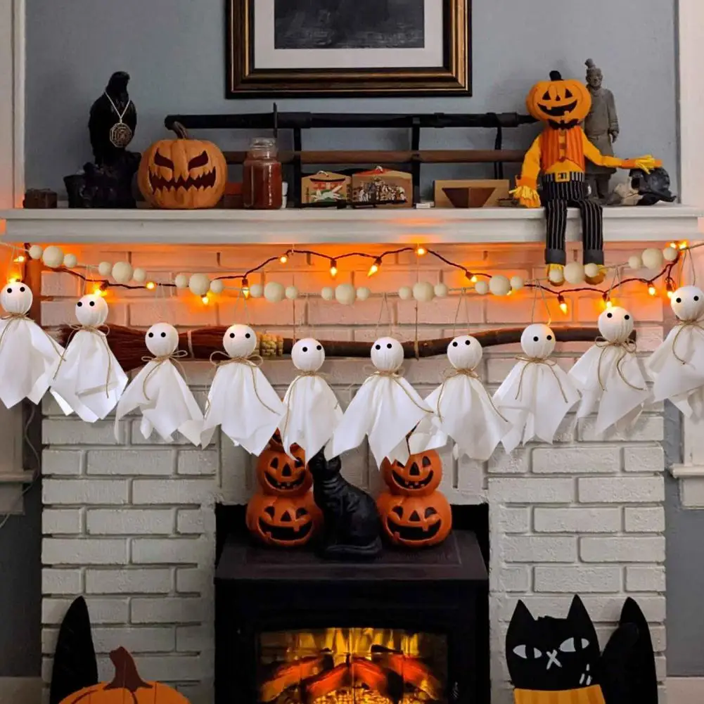 Cute Ghost Decor for Halloween Halloween Hanging Ghost Decoration Rustic White Cloth Halloween Ghost Hanging for Haunted