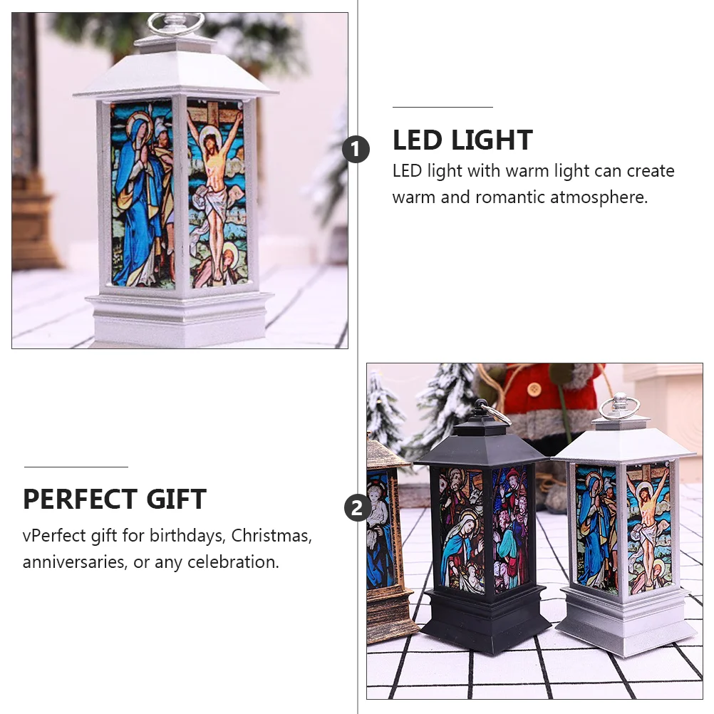 Small Oil Lamp Ornament Musical Snow Globe Christmas Desktop Ornaments Decorative LED Electrical Components Lantern Retro Night