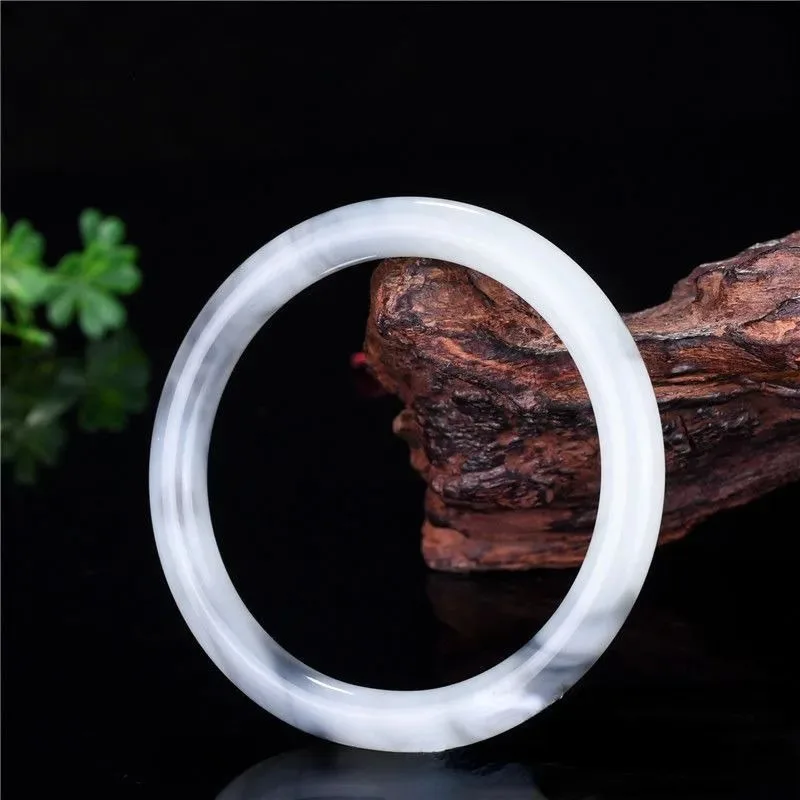 

Women's Fashion Floating Green Bracelet, Ink Gold Silk Jade Gobi Jade Bracelet