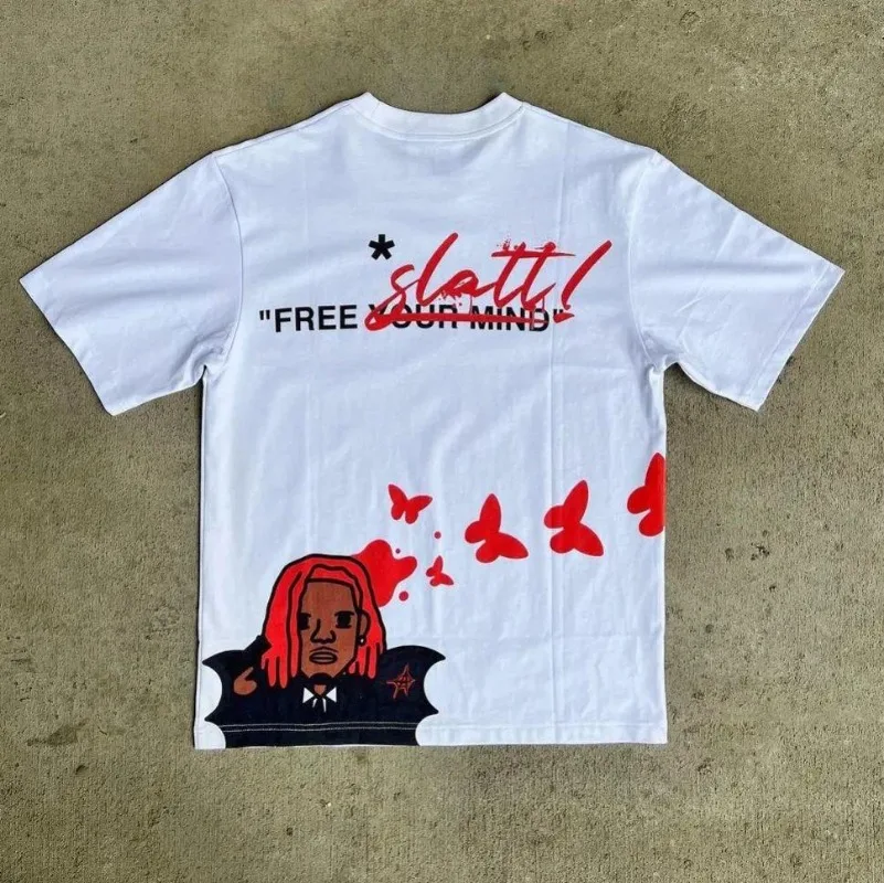 Amerikaanse Schattige Brief Cartoon Brief Print Oversized T-Shirt Women 'Sy 2K Street Hiphop Harajuku Retro Harajuku Losse Korte Mouw