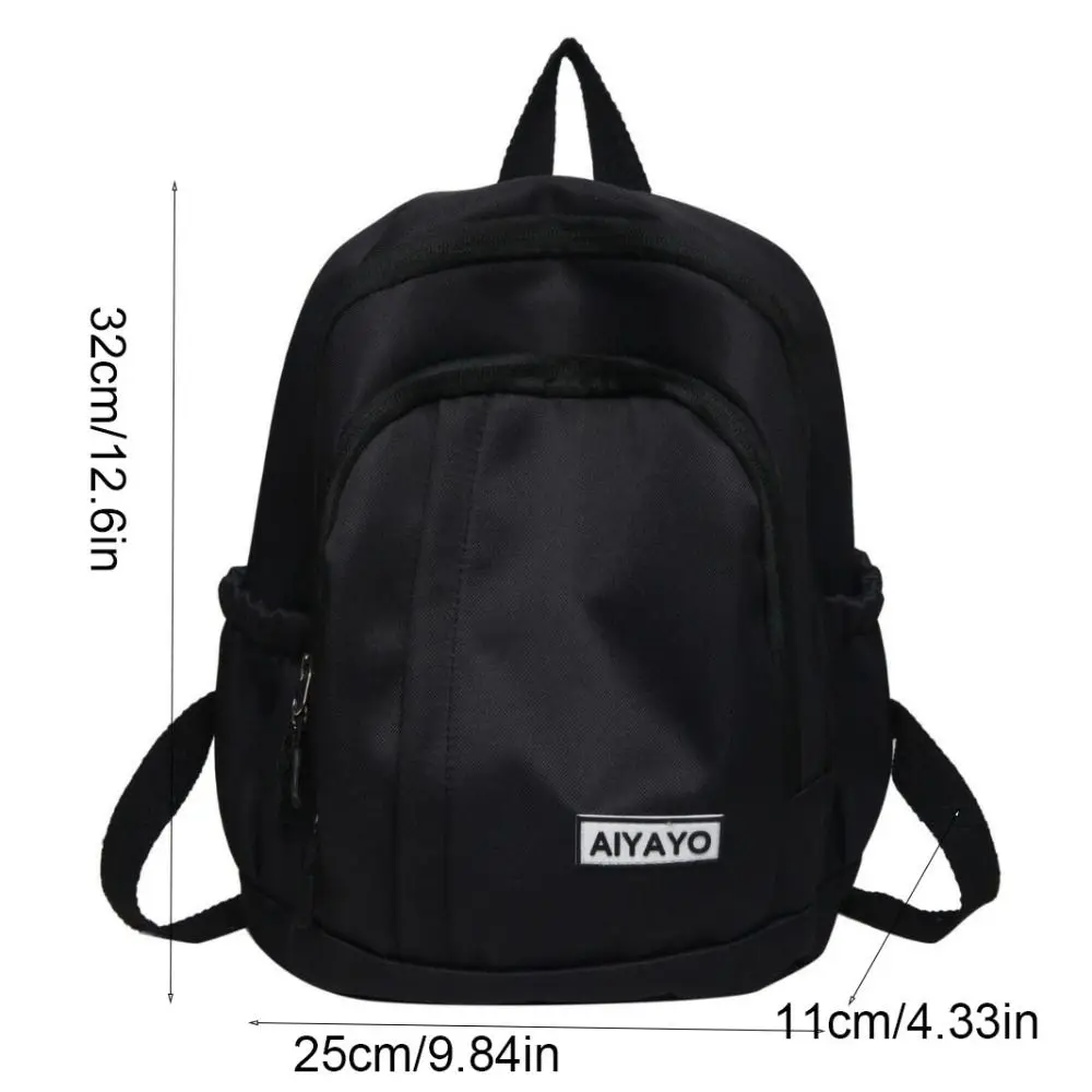 Zaini per ragazze in nylon Multi tasche Borse da scuola per studenti di grande capacità Tinta unita Borse a tracolla per adolescenti in stile giapponese Ragazza