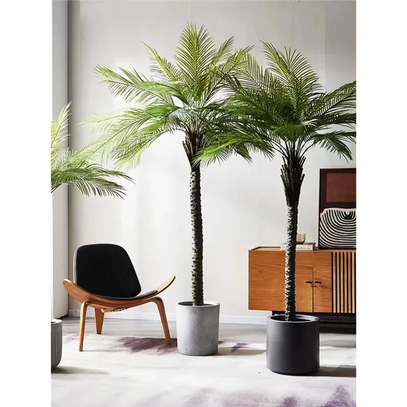 For Simulated Green Needle Sunflower Coconut Palm Tree Large Indoor Living Room High-End Light Luxury Floor-to-Ceiling Bionic