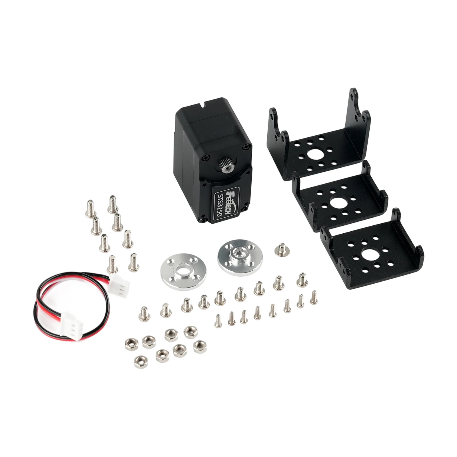 Feetech STS3250 12V 50KG Magnetyczny Enkoder Podwójny Wał TTL Serwo Bezrdzeniowy Silnik Aluminiowa Obudowa 360 Stopni Szeregowy Bus Inteligentne Serwo