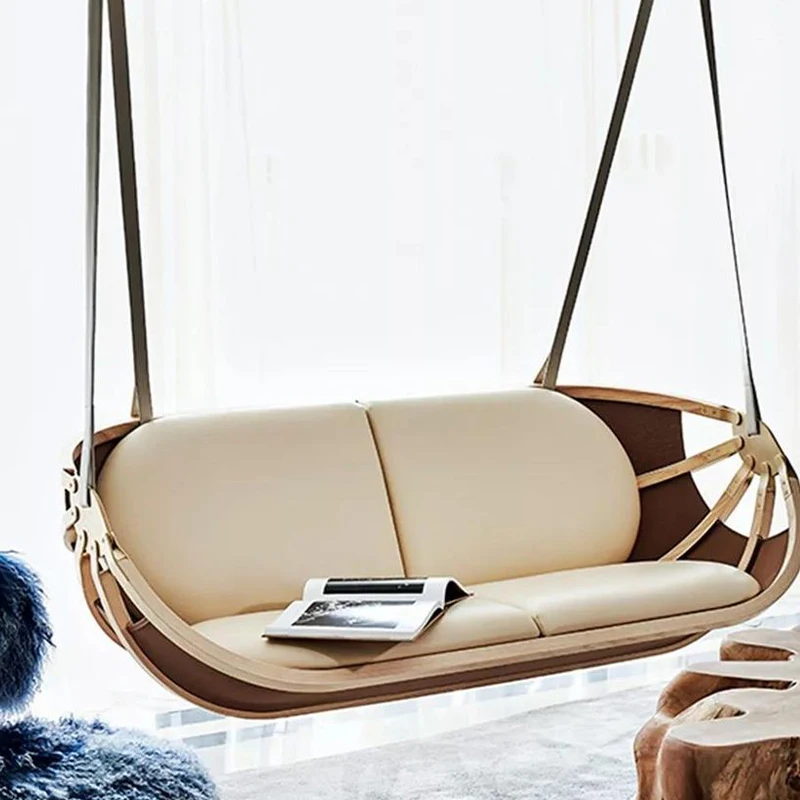 Haute couture outdoor hanging chair high-end villa terrace swing outdoor leather swing chair