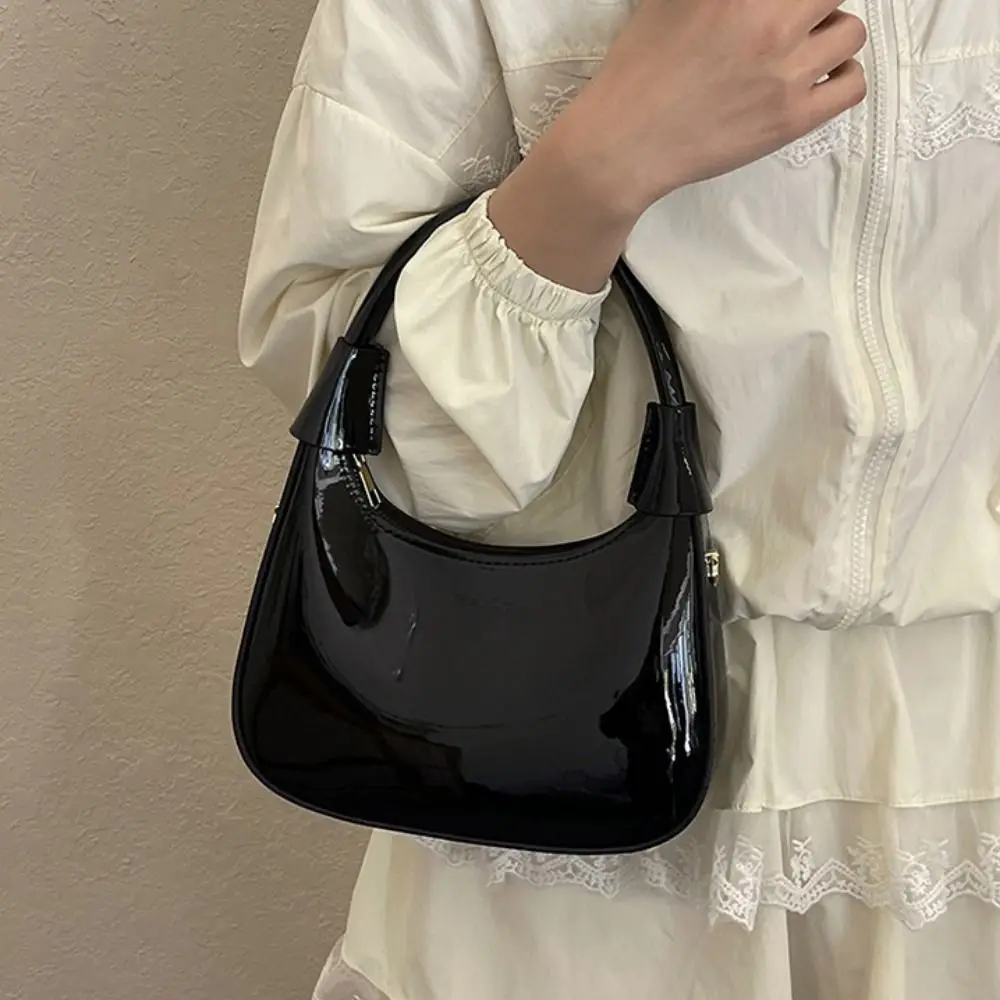 

Storage Bag Tote Bag PU Hobo Bag Elegant Solid Color French Underarm Bag Anti-Splash Water Polyester Texture Handbag Shopping