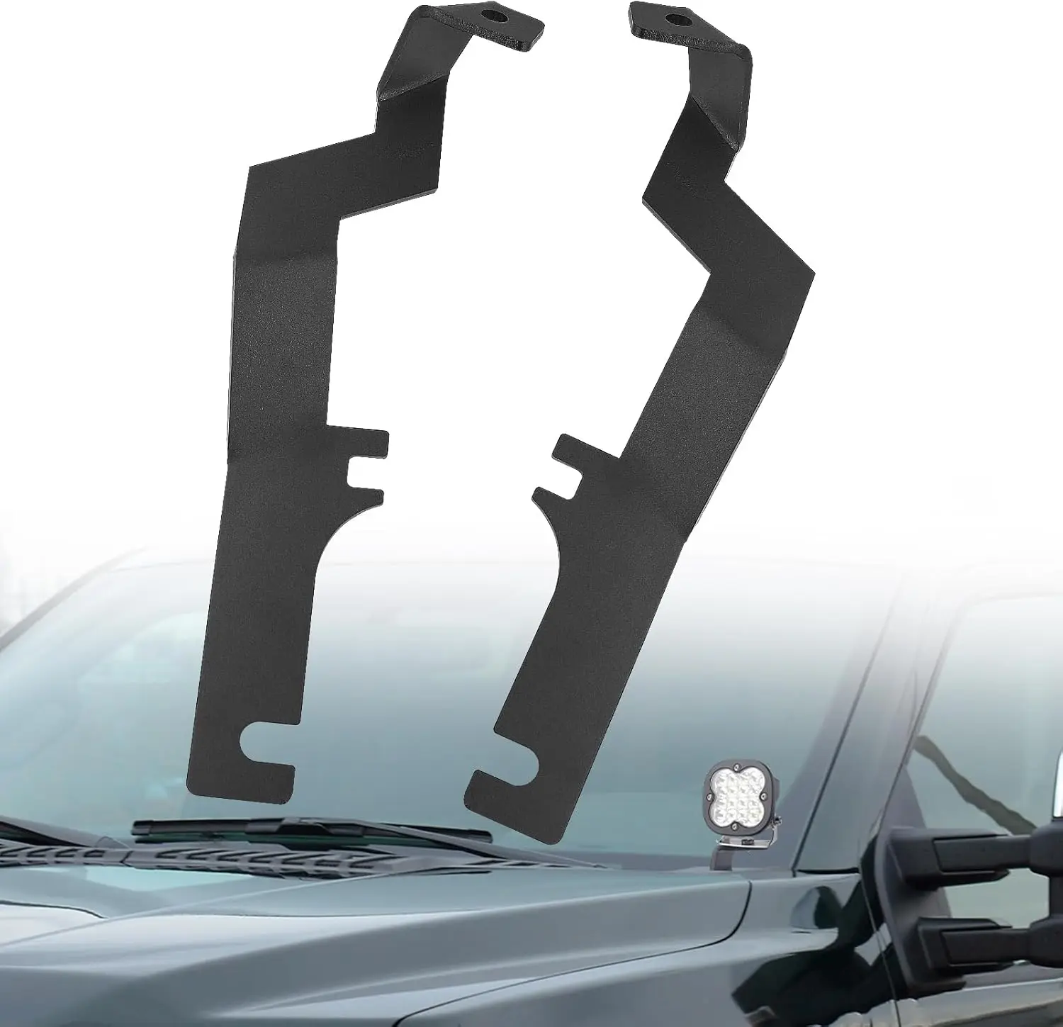 MOVOTOR Hood Light Mount Brackets Ditch Light Front A-Pillar LED Mounts Engine Brackets For 2015-2018 Ford F150 Raptor