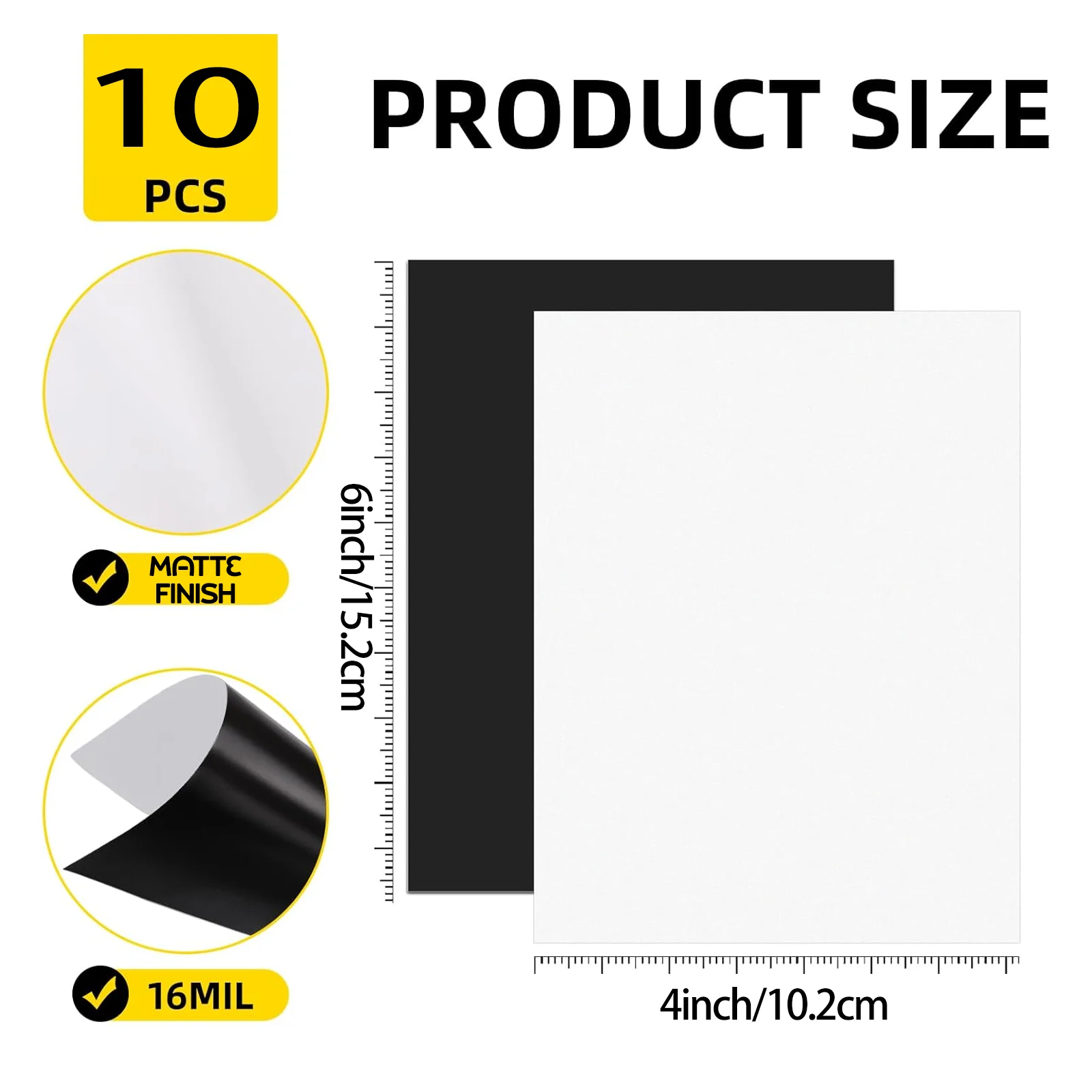 10 Sheets 4x6inch Magnetic Photo Paper Matte Finish Flexible Inkjet Printable Sheets for Home & Office Use (15.2×10.2cm)