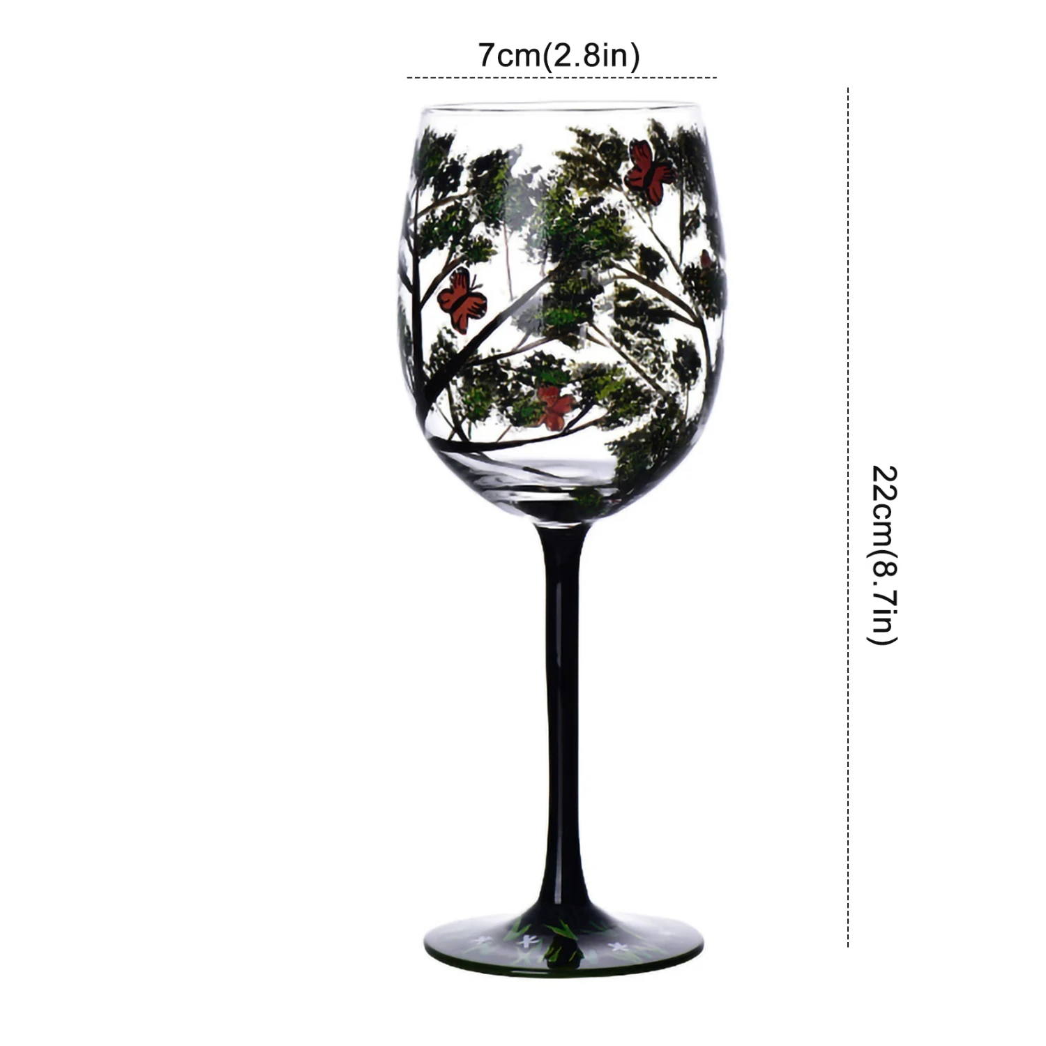 1Pc Four Seasons Trees Wine Glasses Creative Printed High Legged Glass Cups  Wine Beer Cocktail Large Capacity Drinkware Gift