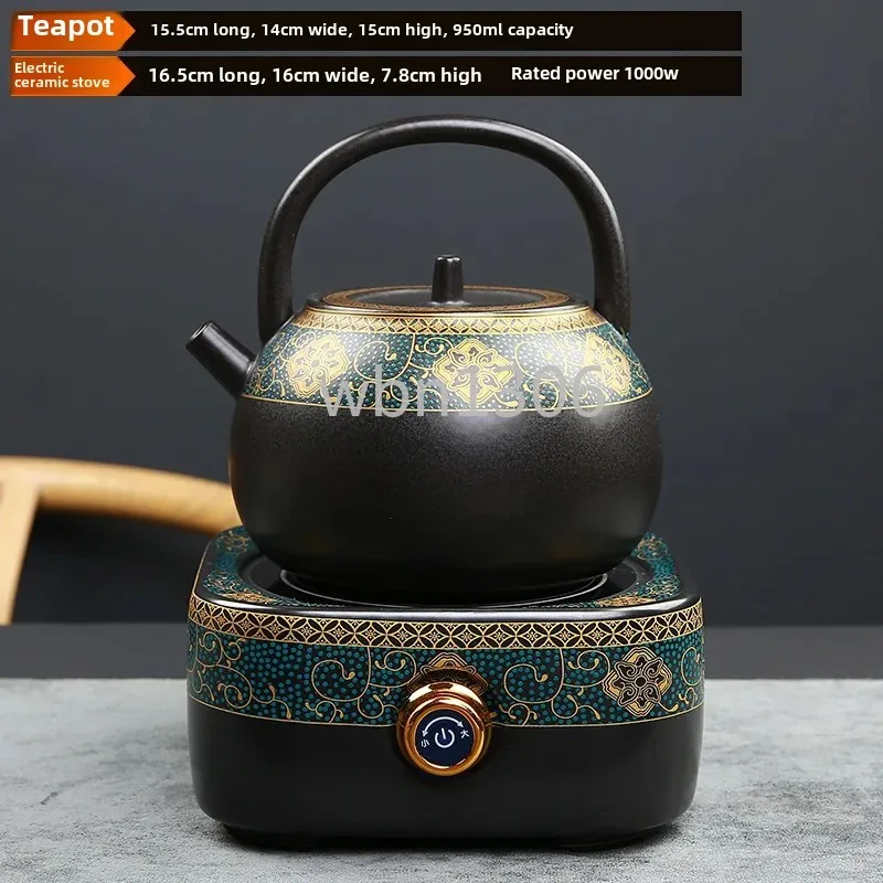 Electronically Controlled Regulation Electric Pottery Stove Tea Maker Combination Home Office Leisure Ancient Rhyme