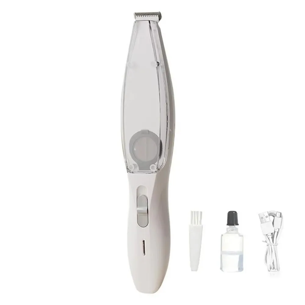 With Vacuum Pet Paw Hair Clipper Low Noise 2 Modes Dog Grooming Trimmer Waterproof Clear Bin Cats Foot Hair Remover
