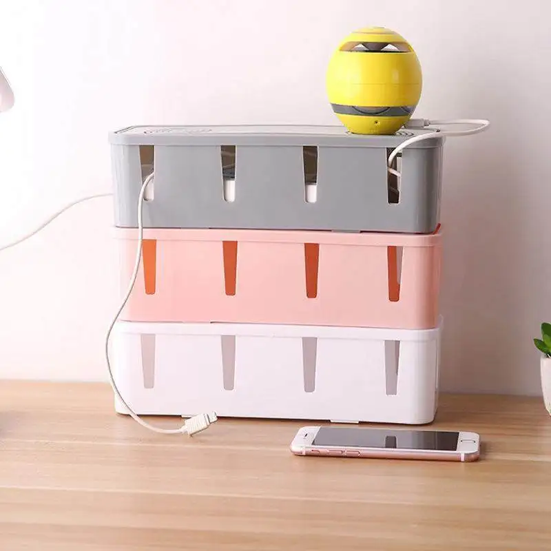 Desktop cable plug board, fixed collection and storage box, power cord, data cable sorting box, and cable organizer