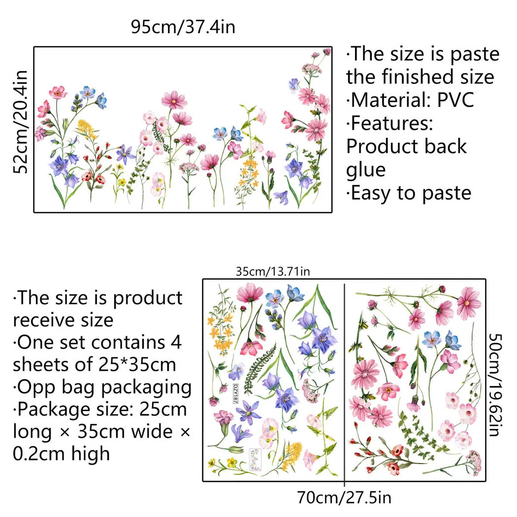 Enhance the Beauty of Your Home with Peony Flower Wall Stickers Non toxic PVC Material Waterproof and Removable