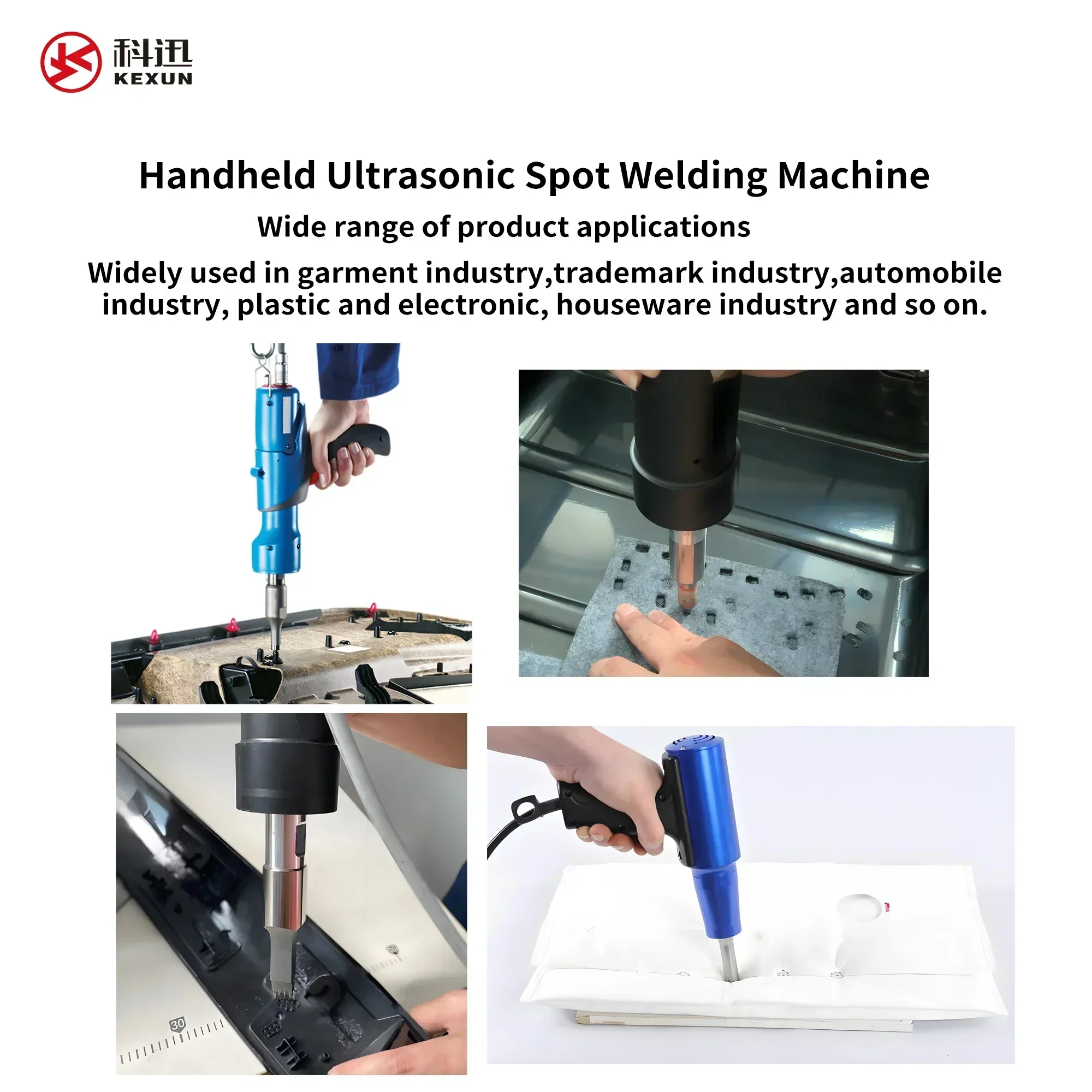 

Nick Ultrasonic handheld plastic welding machine portable for electronics, automotive, medical, packaging and many other fields
