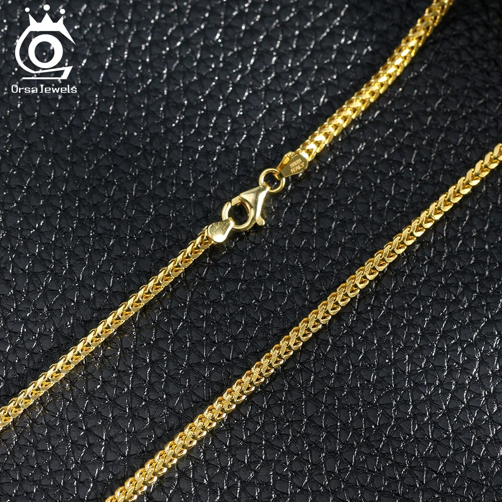 

Серебряная цепочка ORSA JEWELS S925, 2 мм, в стиле Франко, для женщин и мужчин, итальянское ретро-украшение, изящные аксессуары, SC92