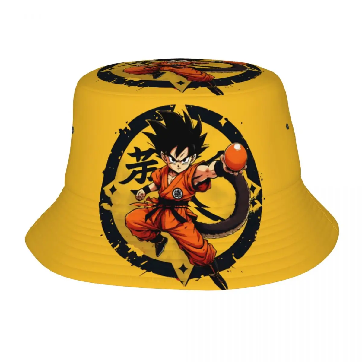 Style Dragon Ball Goku Bucket Hats für Mädchen, verstaubbare Camping-Fischerhüte, Frühlings-Kopfbedeckung, Bob-Hut