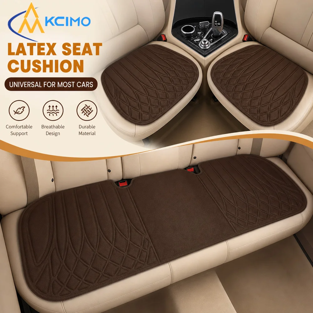 Kcimo 3Pcs Car Seat Cushion Set Fiber Latex Mixed Front Rear Seat Protector Pads Breathable Comfort Auto Interior Accessories