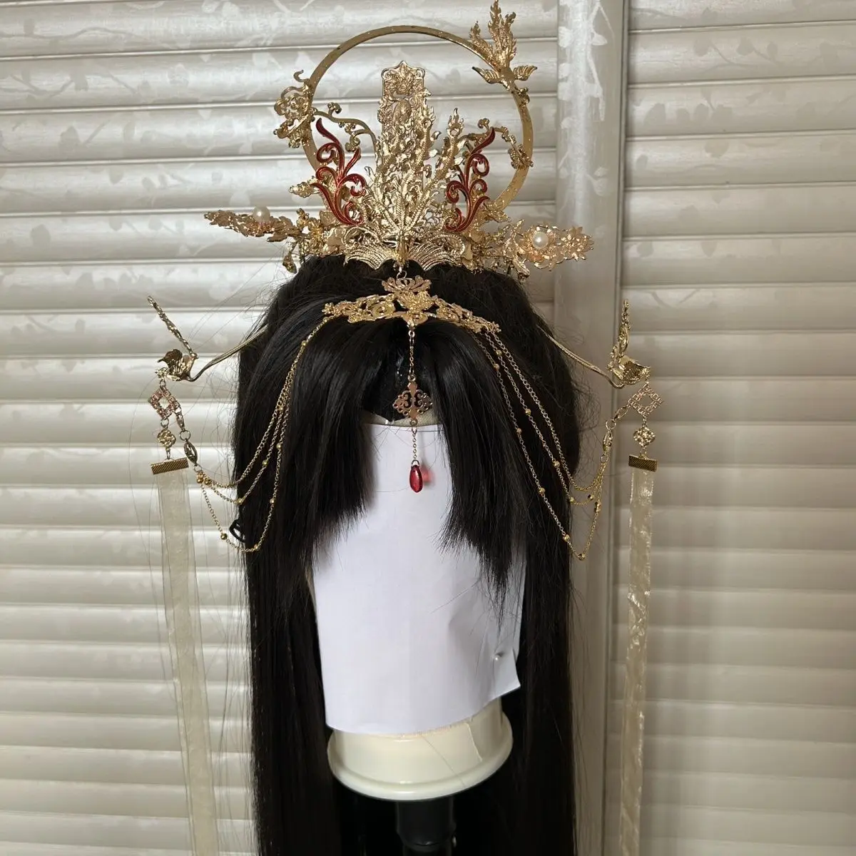 

Chuhe Cosplay Women's Gold-plated Phoenix Crown Xie Lian Costume Wedding Dress Halloween Headwear
