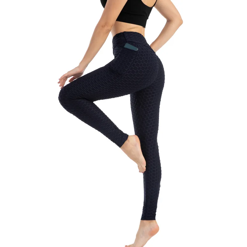 Women Pocket Bubble Fitness Leggings Image 12