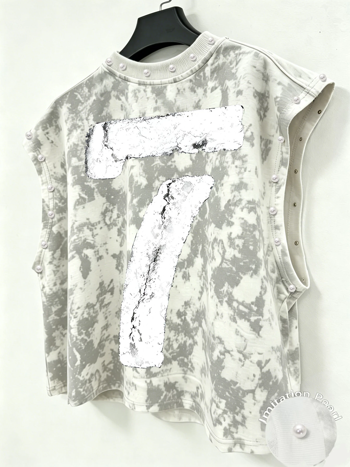 Men's Faux Pearl Cropped Vest – Y2K Streetwear Style