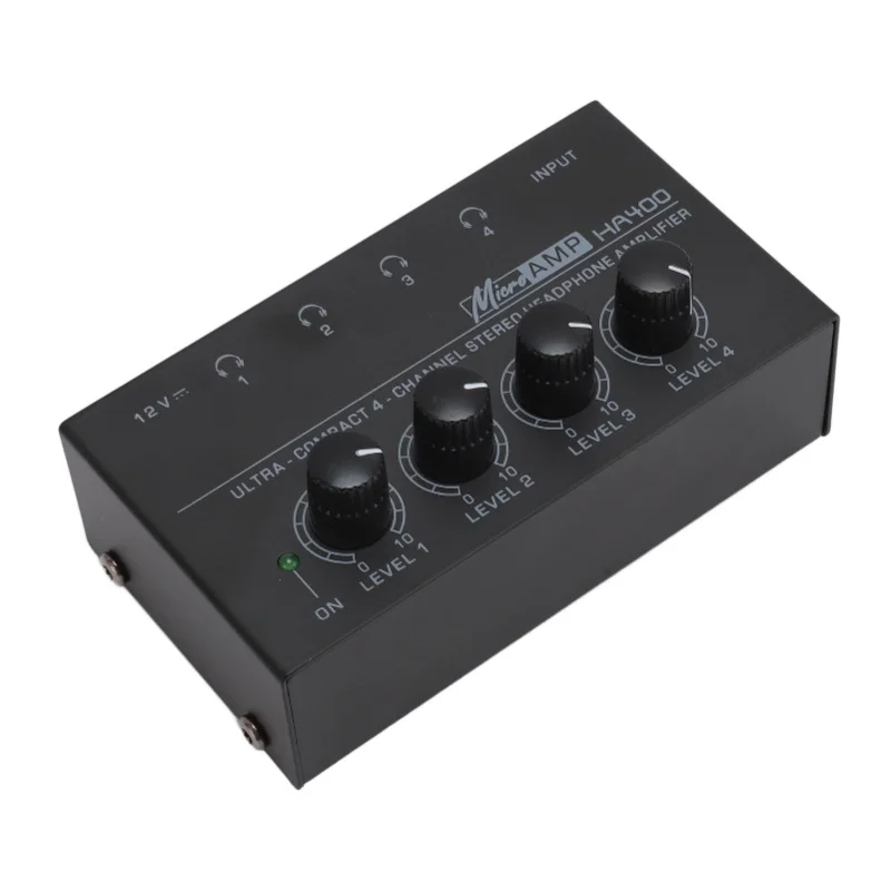 Amplificatore per cuffie Professionale a basso rumore Mini amplificatore per cuffie stereo a 4 canali ad alta potenza per palco da studio 100-240 V US