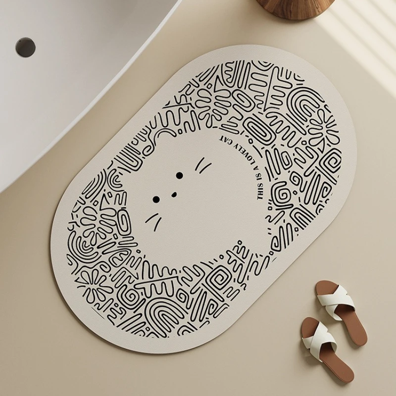 

Оригинальный ПВХ-ковер с рисунком кошек и собак, водонепроницаемый маслостойкий кухонный ковер, нескользящий прочный ковер для ванной комнаты