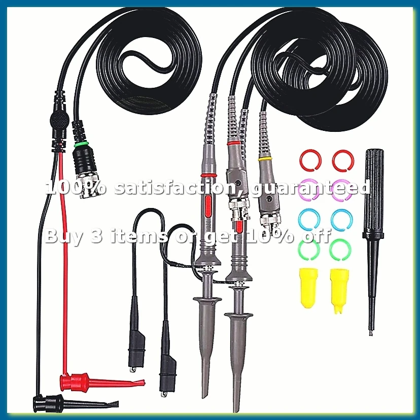 P6100 100 MHz Oscilloscope Clip Probes with BNC to Test Lead Kit-DT30