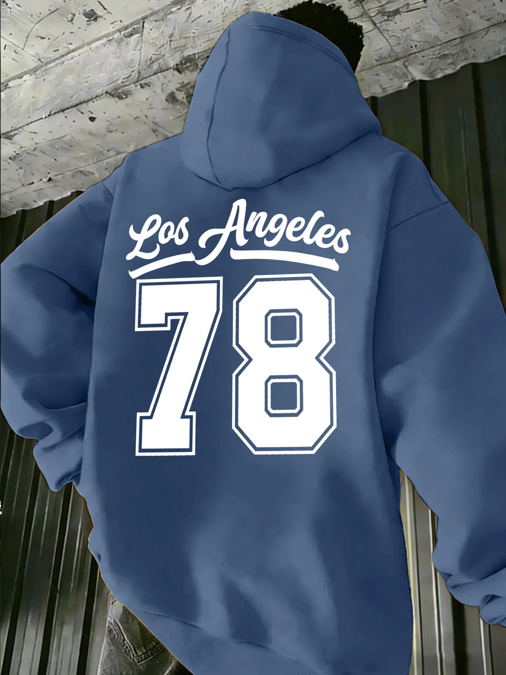 

Мужская толстовка с принтом Los Angeles Number 78, теплая, однотонная, повседневная, модная, спортивная, флисовая, осенняя, свободного кроя