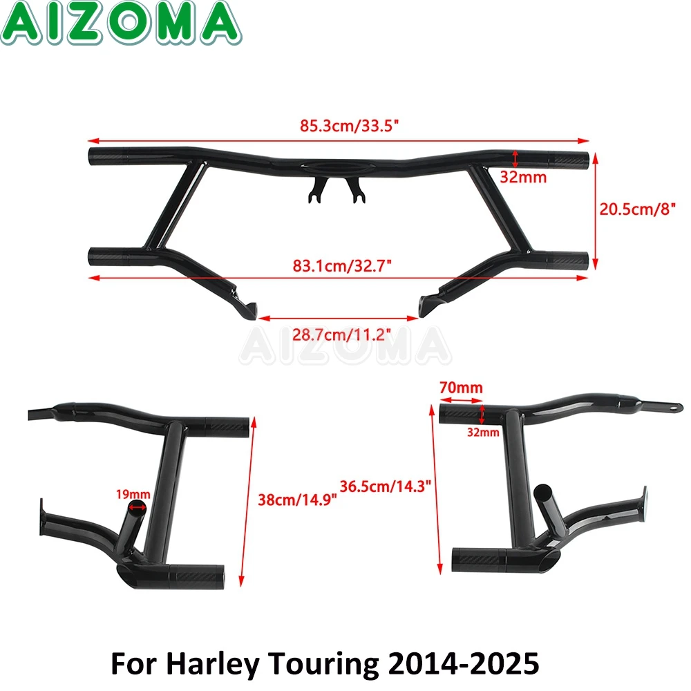 Motorcycle Saddlebag Rail Rear Crash Bar Highway Engine Guard Bumper For Harley Touring Electra Glide FLHFB FLHT FLHTCU FLHTCUL