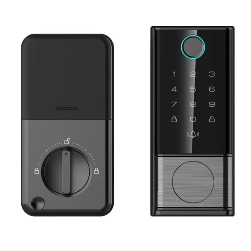 

Fully Automatic Deadbolt Lock with Fingerprint Access, Keyless Entry, Card Support, Remote Unlock via App for Hotels and Homes