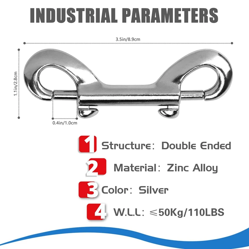 ABNO-20 шт. двусторонние защелки, металлический зажим с триггером из цинкового сплава 3,5 дюйма, крючки для поводка для домашних животных, крючки для ведра с водой, держатель для ключей