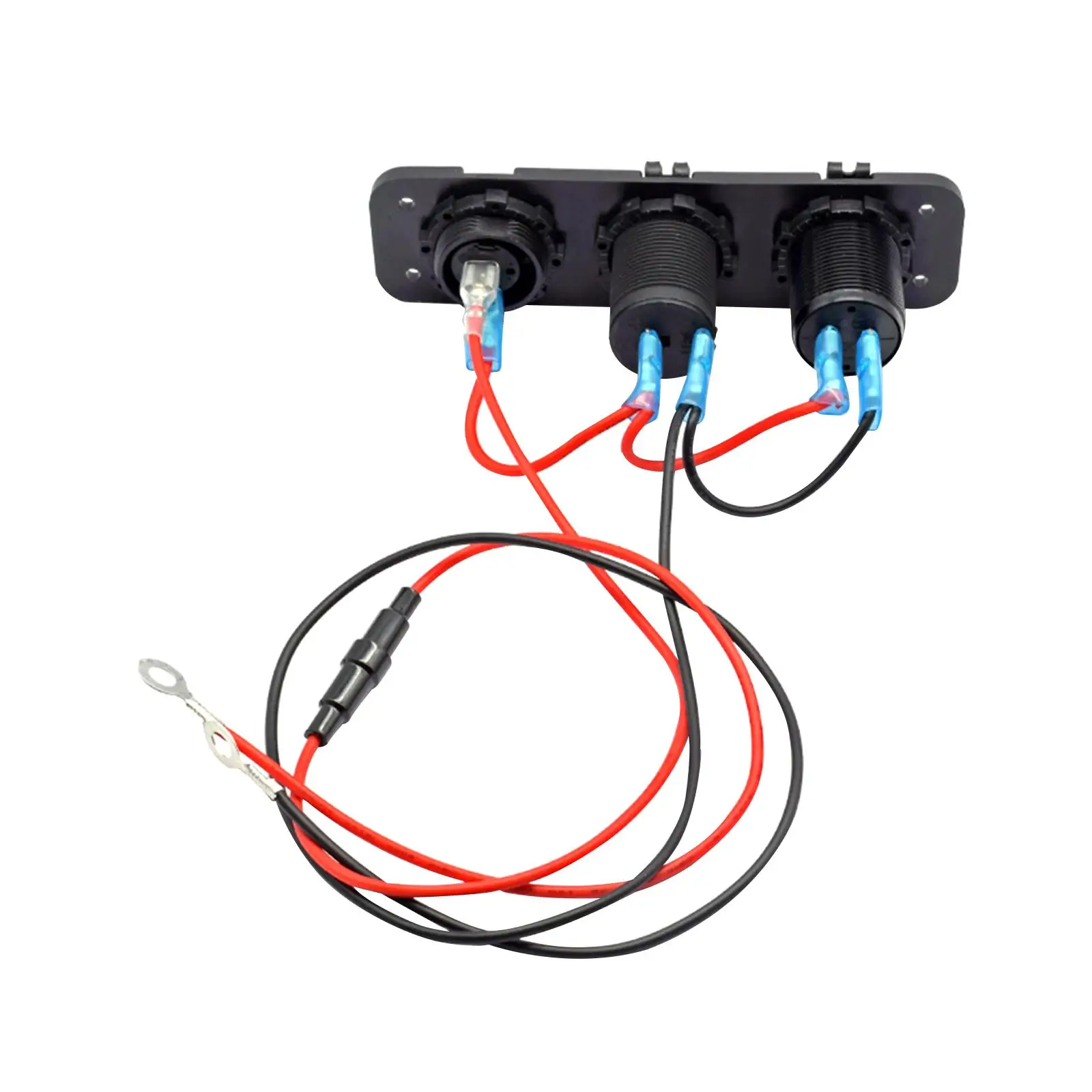 

Dual USB Charger Outlet Panel with Quick Charge Power Plug and Voltmeter for RV Truck Marine Car