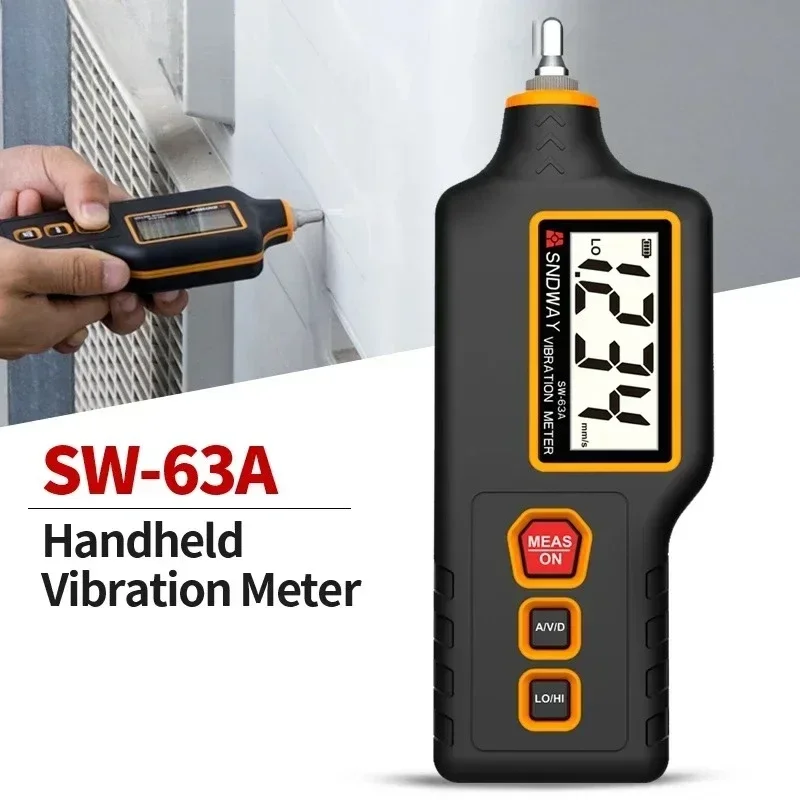SW-63A Vibration Meter Digital Vibrometer Vibration Analyzer Measuring Device Professional Vibrator Tester