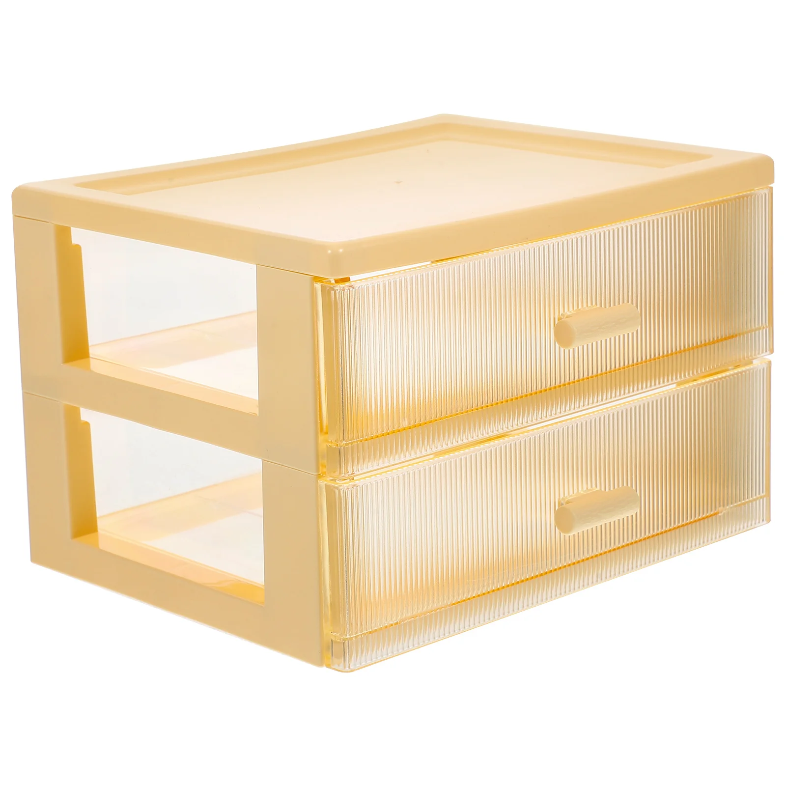 

2 Layer Yellow Drawer Storage Box Desk Organizer for Office School Multi Functional Desktop Storage Containers