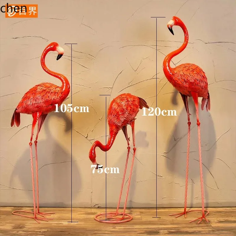 HXL Iron Art Simulated Flamingo Garden Landscape Decoration for Weddings and Parties