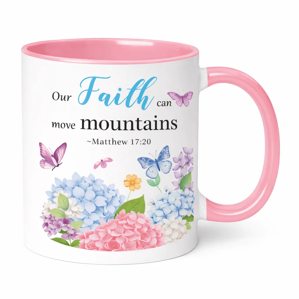 Coffee mugs, ceramic mugs, Christian Bible verse 