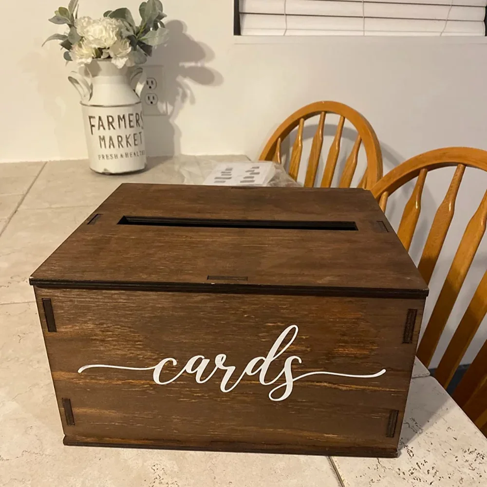 

Wooden Wedding Box DIY Retro Style Decoration Cassette Used for Welcome Graduation Ceremony-Cards