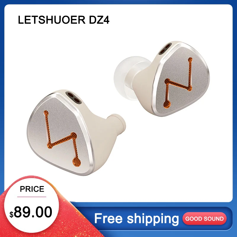 LETSHUOER DZ4 Triple Dynamic Drivers Single R-Sonic Passive Filtering Module EDC Hifi In-Ear Monitor