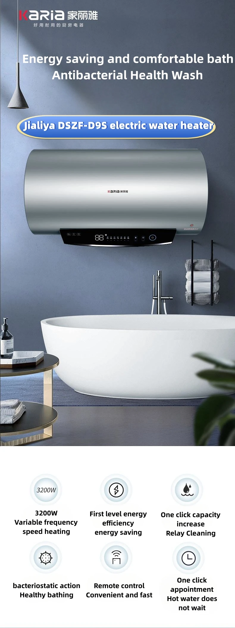 80L 220V Storage Water Heater, 220V Storage Electric Water Heater, RV Camping Electric Water Heater