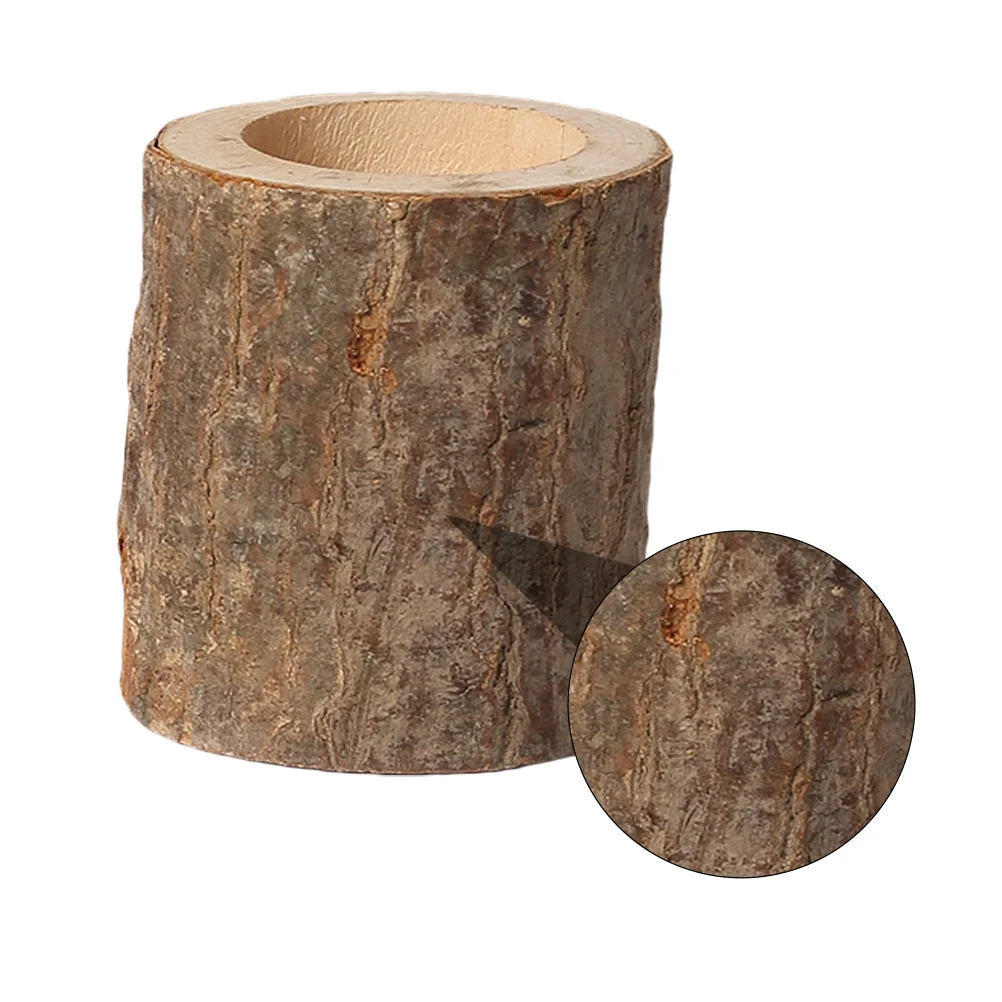 

5pcs Pillar Candleholder Natural Wood Candlestick Decorative Tray For Home Wedding Festival Reusable Creative