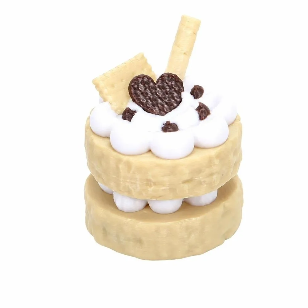 Cheese Chocolate Bread 3D Printed Clicker Plastic Pressable Food Fidget Realistic Food Tactile Feedback Cake Clicker