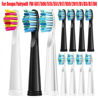 Replacement Brush Heads For Seago For Fairywill FW-507/508/515 Electric Toothbrush Head Dupont Bristle Brush Refill Tooth Clean