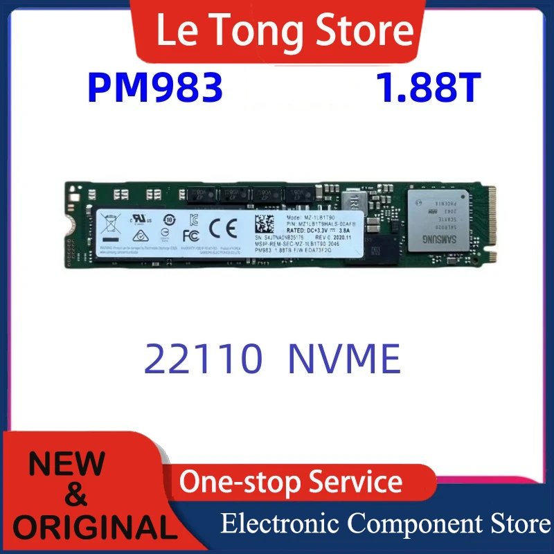 Imagem -03 - Estado Sólido para Samsung Cache Independente Proteção sem Energia Pm983 1.92t 3.84t Nvme 1.88t 22110 Novo Unidade de