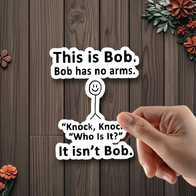 

HAILUREY FUN BOB HORIOUS Satirical Vinyl Stickers - "This is Bob" & Open Open Joke Design, Glossy Paper Decals for Laptops