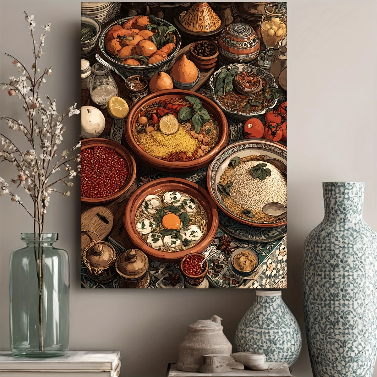 

500/1000/1200/2000PCS Puzzles for Adults Moroccan Cuisine,Jigsaw Puzzles Brain Challenge Game Gift Home Decor