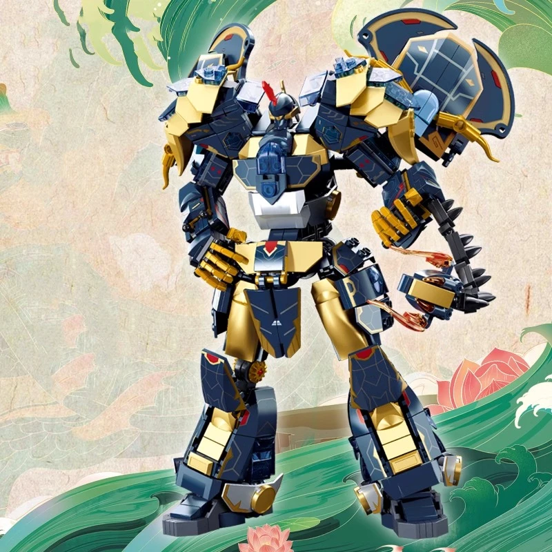 SLUBAN Four Sacred Beasts Mecha Building Blocks Classic of Mountains and Seas Series Assembly Model Children's Toy Birthday Gift