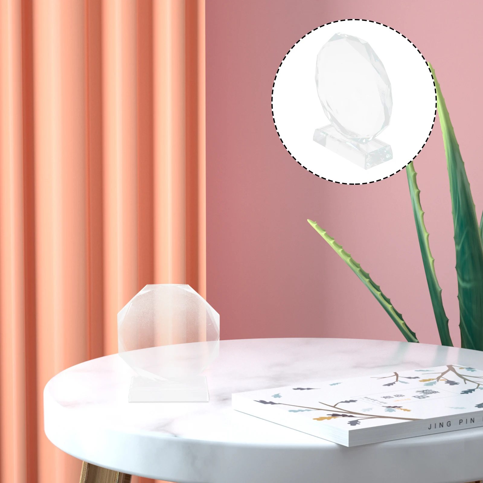 

Crystal Trophy Children's Toy Trophys Clear Award Plaque Simple-shaped Champion Transparent Glass Office Decoration Beautiful