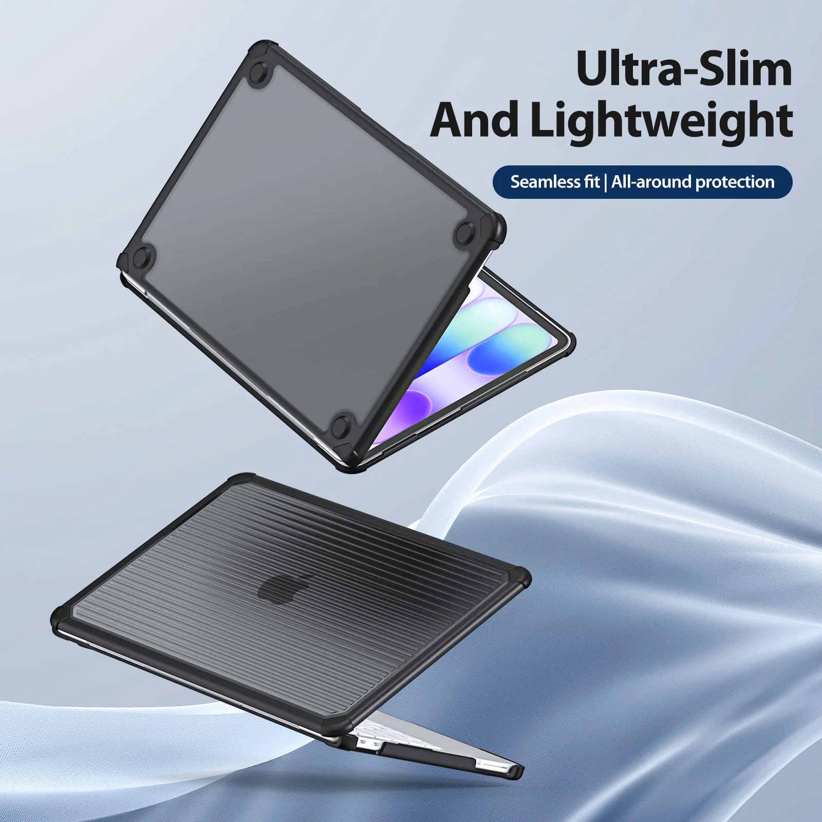 For MacBook Neo 13 2026 A3404 Translucent Case - 360° Protection Shockproof Hard Cover Slim Portable Anti-Scratch