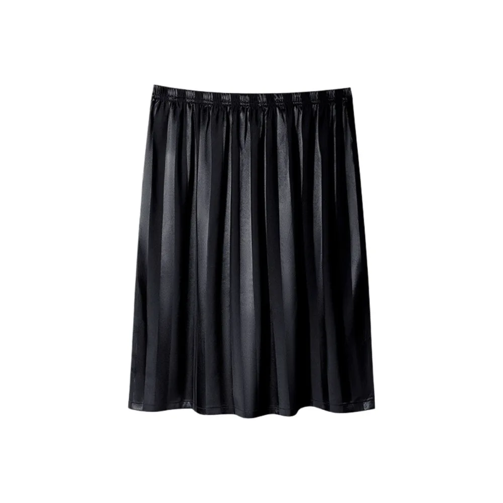 Loose Crotch Less Men's Sleeping Skirt Pants Sleep Artifact No Underwear Ice Silk Pajama Pants Cool Side Split Male Bathrobe Boy